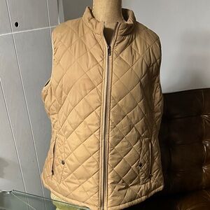 Elegant Tan Quilted Vest for Women